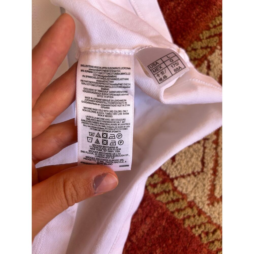 Brooks Brothers supima cotton White Polo Shirt Short Sleeve Collared Tee preppy - Picture 5 of 14